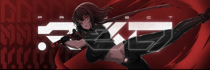 Anime-style promotional banner featuring 'PROJECT 3577' with a female character wielding a sword against a red and black background.