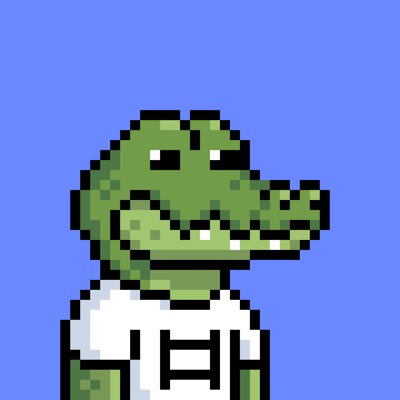 The image features a cartoon crocodile wearing a white shirt with a black "H" on it, standing against a blue background. The caption below the image reads "#NewProfilePic HashCrocs is coming. Stay tuned $HBAR fams." This suggests that there might be more content related to the character or the post in the near future.