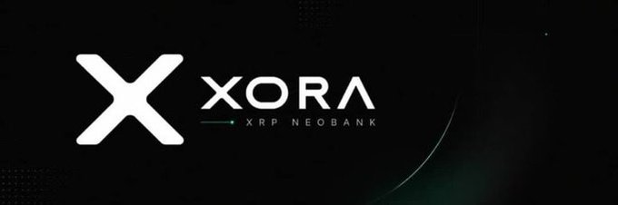 A logo graphic on a dark background displays 'X XORA - XRP NEOBANK' in white text.