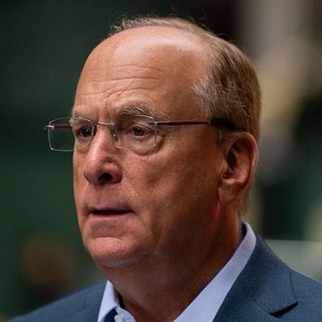 This image shows Larry Fink, CEO of BlackRock, which is relevant to the news that its ETF has sold $59,160,000 worth of Bitcoin.