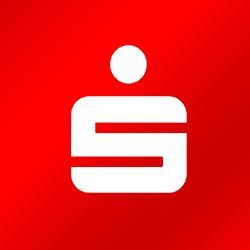 The image shows the Sparkasse logo, the red "S" emblem of Germany's Sparkassen savings bank group, which relates to the post announcing that select Sparkassen branches have added a buy button for Bitcoin, Ethereum, XRP, Solana, and Polygon in their app at a promotional price of 99 cents.