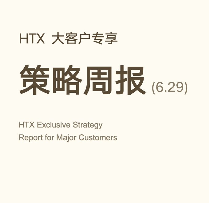 This image displays the "HTX Exclusive Strategy Report for Major Customers," dated (6.29), which the accompanying post suggests contains insights beyond market noise.