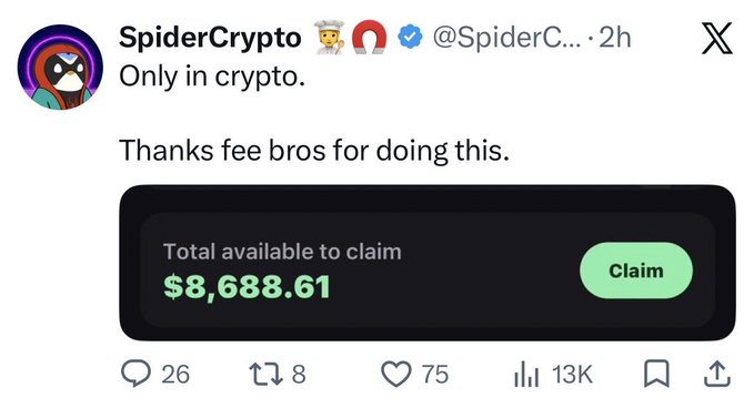 The image shows a computer screen with a social media post by someone named spider crypto. The post contains a message about a robotics company that is offering a payment of $48,000.98 for a claim. A screenshot of the social media app, Twitter, is displayed next to the text. The message is accompanied by several mentions on Twitter, including a person's name "Spider" and another saying they are paid for their work in the claim. Additionally, there are three emojis used within the post: one that appears to be a robot, two that seem to resemble a bird, and one resembling a fish.