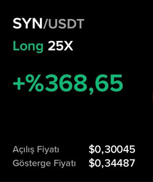 The image shows a black background with white text that reads "SIN/USDT Long 25X +%3868,65" above a table of stock prices for Acicus Fiyati, Göstere Fiyati, and others. The text indicates that these stocks are currently trading at $0.30 each.