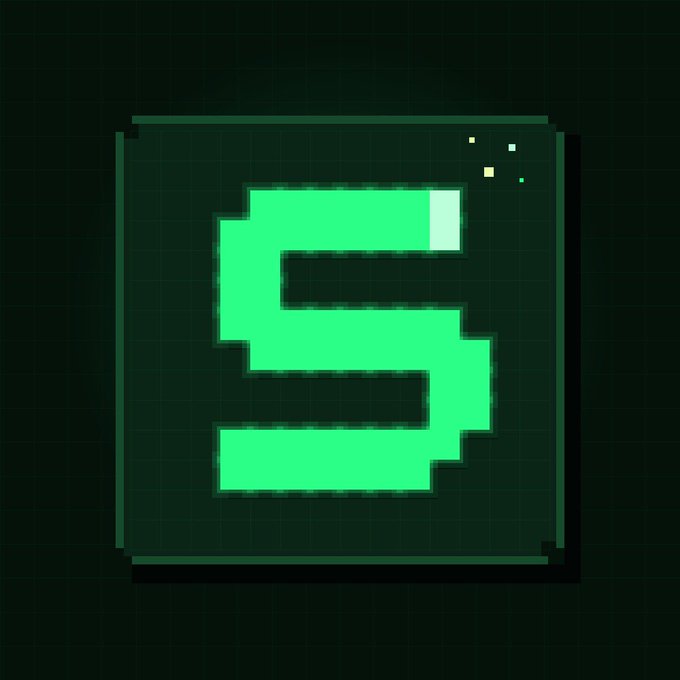 A pixel-art countdown timer displaying the number "5" in bright green against a dark background, representing a teaser or upcoming countdown for an inscription launchpad on Stable, as referenced in the accompanying post.