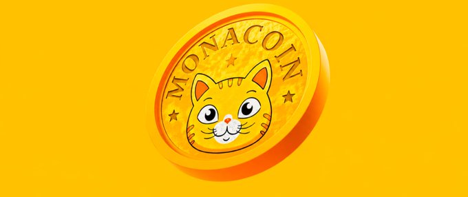 A golden coin featuring a smiling cartoon cat face and the text "MONACOIN" floats against a bright yellow background. The coin's meme-style design aligns with the post's $SOL airdrop promotion, likely serving as a branded giveaway image to entice users to submit their wallet addresses.