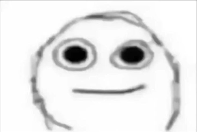 A crudely drawn, round, white meme face with large black eyes and a slight smirk conveys quiet, self-satisfied confidence, humorously reflecting the smug "I told you so" attitude behind the caption advising others to avoid betting on extractors.