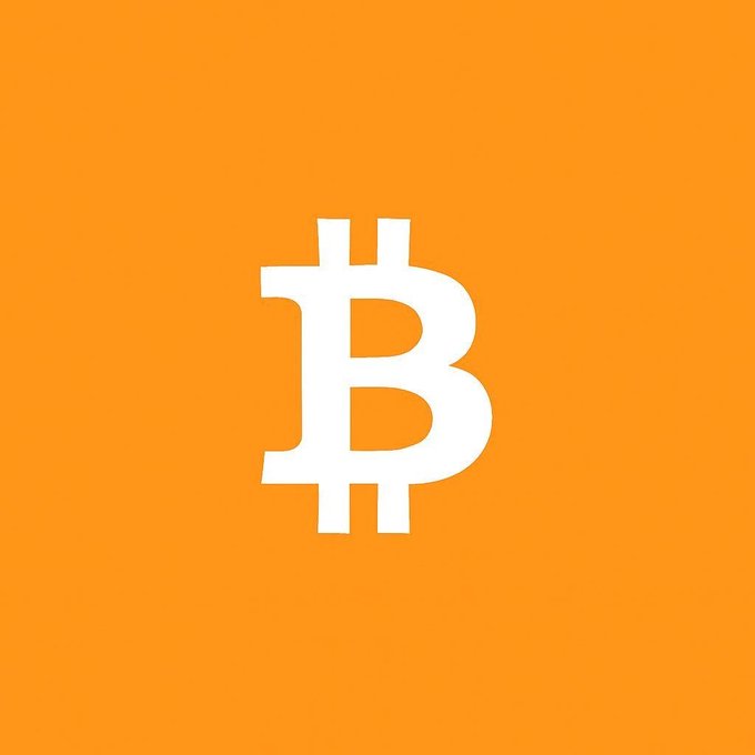 The image features a bold white Bitcoin (₿) logo centered on a vibrant orange background, visually symbolizing the cryptocurrency highlighted in the throwback post about Bitcoin's historic price milestones.