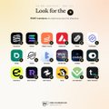 An advertisement titled 'Look for the N' displaying a grid of various app icons that feature or contain the letter 'N' in their designs.