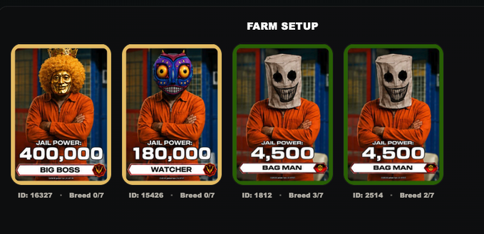 The image features four different masks of people standing against a black background with white text. The masks are labeled with numbers such as "Jailed @ Jaildotfun plus for the win If I'd sold ANKO at market open, it'd have been 40 SOL, but sleep scam got me and shockingly I couldn't sell a single bit". This suggests that there might be some sort of competition or challenge involving these masks.