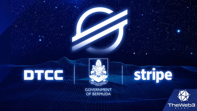 The image features a blue sky backdrop with stars, and the words "DTCC" and "Stripes" are displayed below it. The text suggests that there might be an event or collaboration happening around the name "Stellar".