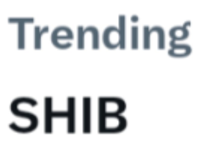 A graphic with blurred text showing 'Trending' above the cryptocurrency ticker 'SHIB' (Shiba Inu).