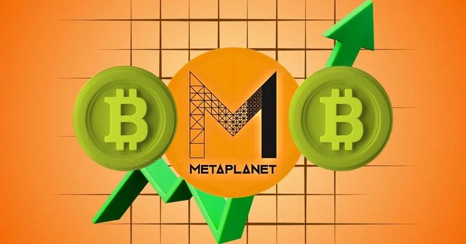 The image features the MetaPlanet logo alongside Bitcoin symbols with a rising green arrow, illustrating MetaPlanet's Bitcoin holdings growth and the recent transfer of over 5,000 BTC (~$320M) to a new wallet address, dispelling rumors of sales while maintaining their ~43,000 BTC treasury.