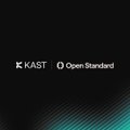 A dark screen showing a KAST video player interface with 'Open Standard' text.