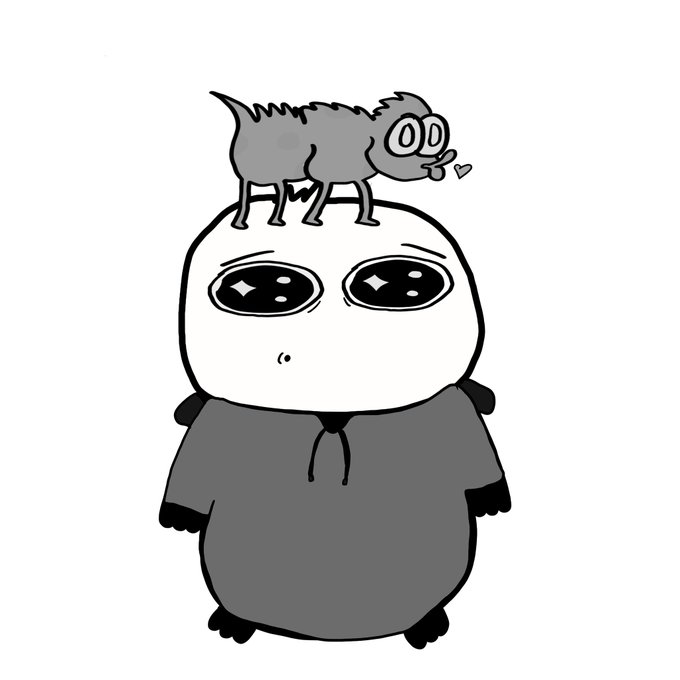 The image features an anthropomorphized cartoon dog standing upright with its head tilted upwards as if looking up or gazing into the sky, accompanied by a cat sitting on top of its head. The scene appears to be part of a meme contest where participants are required to create a humorous and visually appealing character from a given prompt.