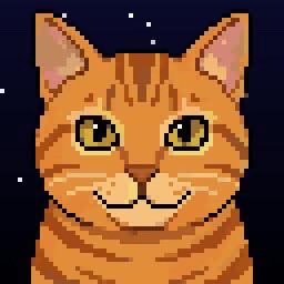 This pixel-art image of an orange tabby cat is likely used as a mascot or avatar for the giveaway, which is offering 1 SOL and $50 worth of $ansem to followers of @MeldTerminal.