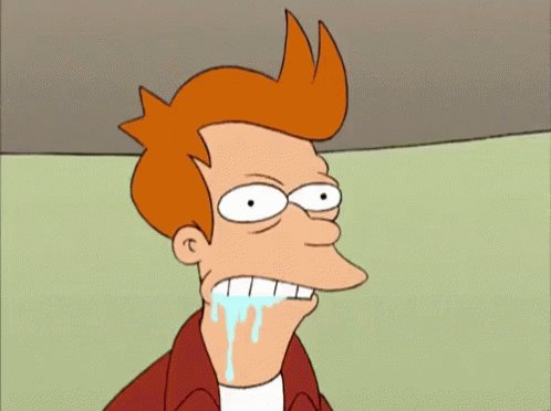 The image features a cartoon character with red hair wearing a red shirt and has his teeth chomping on ice cream, which appears to be melting out of his mouth. The caption below the image reads "If $XRP drops anywhere under a dollar, you should literally be foaming at the mouth to buy some." This suggests that there might be an advertisement or promotion related to cryptocurrency in the background.