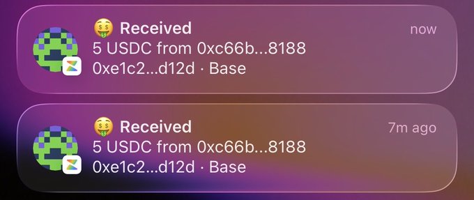 The image shows a screenshot of an app that displays two notifications about a trade. One of the notifications reads "received" with the details of the trade, while the other one says "now". The app also has a feature where users can earn money from their trades by exchanging USDC for $HOME or vice versa. The post suggests that there are several swaps happening in the market, and users can potentially make some extra cash through these exchanges.