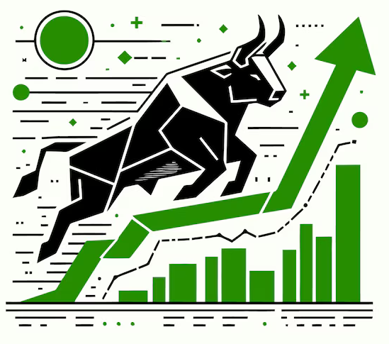 The image features a graphic design depicting a bull running over a bar graph that reads "IOTA volume is surging, on-chain activity is steady, and price is mooning". The bull symbolizes an upward trend or progress in value for IOTA currency (@IOTA), while the bar graph represents the fluctuations in the cryptocurrency market. The visual presentation suggests a bullish forecast for IOTA, indicating that investors might see potential gains as the value of the cryptocurrency continues to rise.