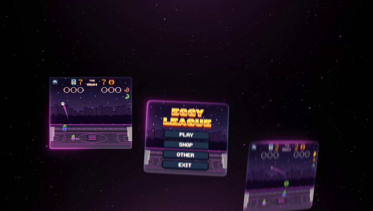 The image features a poster for an egg-themed video game called "EGGY CUP IS LIVE" with three different screens showing gameplay options, including a player's options and a player's choices. The top screen shows the player's options, while the middle screen displays the player's choices. The bottom screen also includes the player's options but in a different layout compared to the other two screens. The poster is promoting an egg-themed video game that allows players to choose from various gameplay options and even receive exclusive NFTs or collectible items like the Eggy World Cup NFT, which can be used as a collectible item for the game.