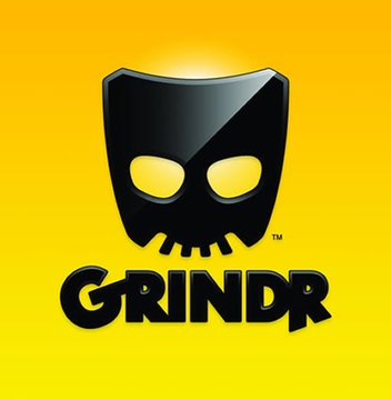 The image features the Grindr logo which consists of a black mask with yellow eyes against a bright yellow background. The text "Grindr" is prominently displayed below the mask, indicating that this company operates within the app market. The image also includes several posts about investing in Grindr and Ethereum, suggesting that users may have bought shares or cryptocurrency related to these companies, which are now performing poorly compared to their initial investment value of $10,000 two years ago. The posts emphasize a significant decline in value since then.