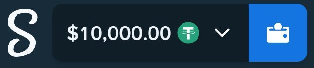 A digital interface showing a transaction of $10,000.00 in USDT (Tether) with a 'Send' button.
