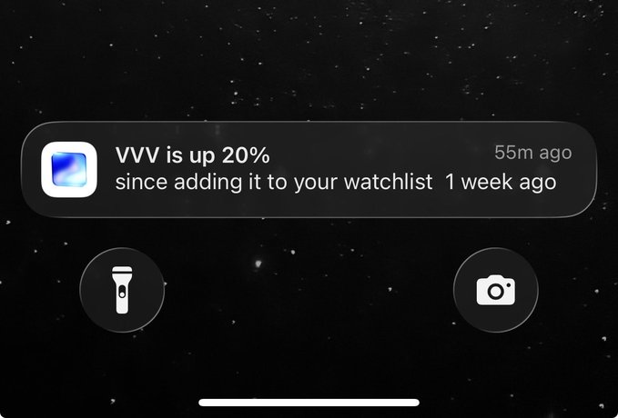 The image shows an app screen displaying a message from an app, stating that the app has been added to their watch list. The watch list currently contains 1 item, which is the app itself. The message also mentions that the watch list was last updated 1 week ago and suggests that the user should add more items to it if they want to keep track of all the apps on their device.