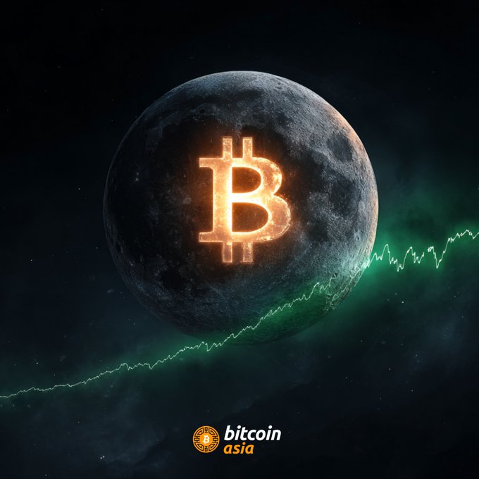 !" This is a Bitcoin advertisement with a striking contrast between the dark, starry background and the bright, glowing Bitcoin symbol. In the foreground, there's text that reads "KEEP HODLING #BITCOIN ASIA". The message implies that the Bitcoin logo represents something better or more valuable compared to other currency options out there.