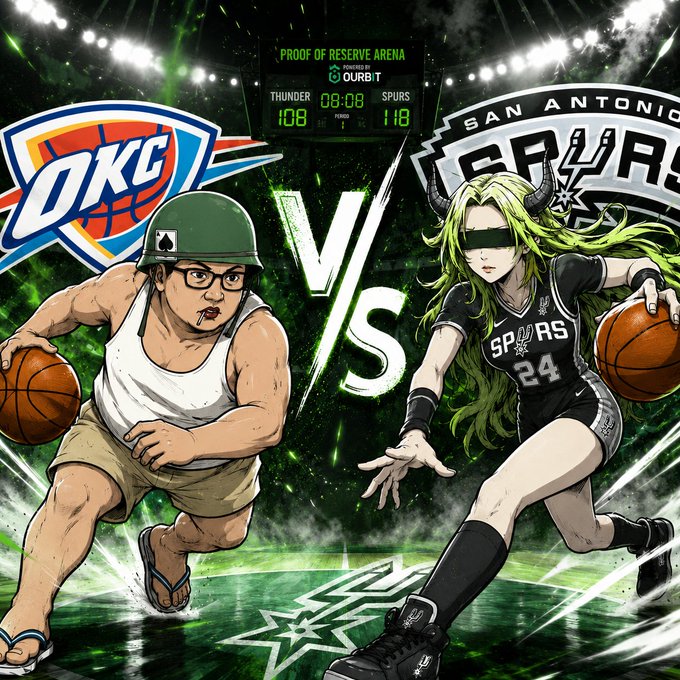 The image features a cartoon illustration of two basketball players, one wearing a white tank top and khaki shorts and the other wearing a black tank top and green shorts. They are both holding basketballs while standing on a court with a scoreboard behind them displaying the text "Pro-Reserve Arena Thunder @ 140", which is likely referencing the Oklahoma City Thunder's victory in the NBA championship in 2016. The image also includes a post about the anniversary of the NBA's own reserve arena, which was created to celebrate the 100th anniversary of the NBA's establishment in 1892.