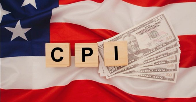 An image showing wooden blocks spelling 'CPI' placed on top of a stack of $50 U.S. bills, with an American flag in the background.