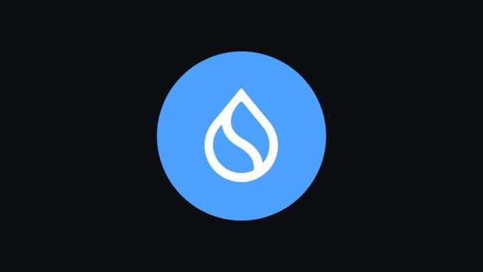 The Sui cryptocurrency logo, a white water drop design on a blue circular background.