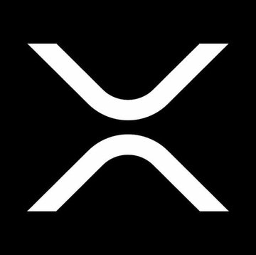 The image displays the XRP logo, a white "X" symbol on a black background, representing the cryptocurrency ticker $XRP mentioned in the post about its strong weekly performance.