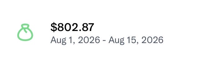 The image shows a payment notification of **$802.87** for the period **Aug 1, 2026 – Aug 15, 2026**, featuring a money bag icon. It illustrates the creator's post about receiving X (Twitter) creator earnings, highlighting a notable increase of $100 compared to their previous payout.