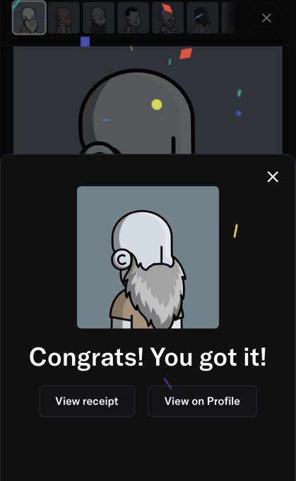 ?"Congratulations, you got it!". This text is shown below a picture of someone with a beard, including a drawing of a person or man with a gray beard wearing an orange shirt. The other post is talking about this picture, so it should be sent to zero and removed. The image includes text in a box that reads "Congratulations! You got it!".