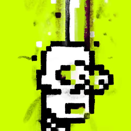 This pixelated NFT artwork, possibly a Broker Punk, is being offered as a prize for minters of 3046+ within 11 hours, with a Floor Price (FP) of .025 Eth.