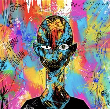 The image features a colorful, abstract painting of a person's face with blue eyes and a black nose. The background consists of various splatters and lines, creating an impressionistic style. The caption at the bottom of the image reads "VOIDSAINTS ETH WL WINNERS ARE HERE Big thanks to everyone who joined the giveaway and supported the collab with @VoidSaintsETH Selected GTD winners: • @0xoviweb3 • @tamannaripa71     @alvi505s     @mizan_717     @MaliBiswa     @Roney28     @Shahed6001     @akul1971".