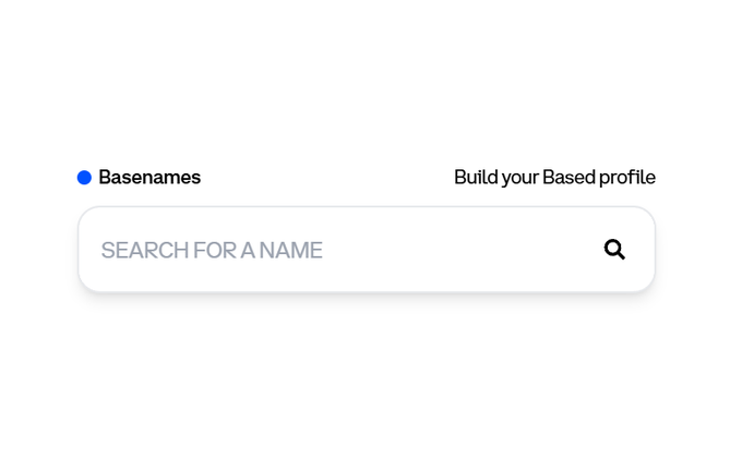 The image shows a computer screen with a search bar, where the user can type in a name or phrase for a search engine. The text displayed on the screen reads "Search For A Name" followed by "Base Names". Below this, there is a button that says "Build Your Based Profile", indicating that the user can create their own profile using the provided base names.