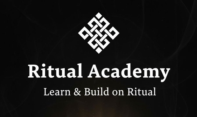 A black title card with a white logo consisting of interconnected squares, accompanied by the text 'Ritual Academy' and 'Learn & Build on Ritual'.