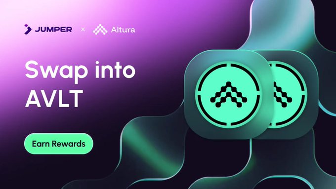 The image shows a post promoting a pool of rewards for those who use a specific cryptocurrency called AVLT. It appears that the rewards pool, referred to as "AVLT", has been live since May 1st. Users can now enjoy $22.5K in USDC as a reward by trading their existing currency into AVLT through Jumper. The post suggests that users who hold on to this exchange will receive additional rewards if they continue holding it. The text emphasizes the importance of swapping into AVLT to earn these benefits and encourages users to take advantage of this opportunity.