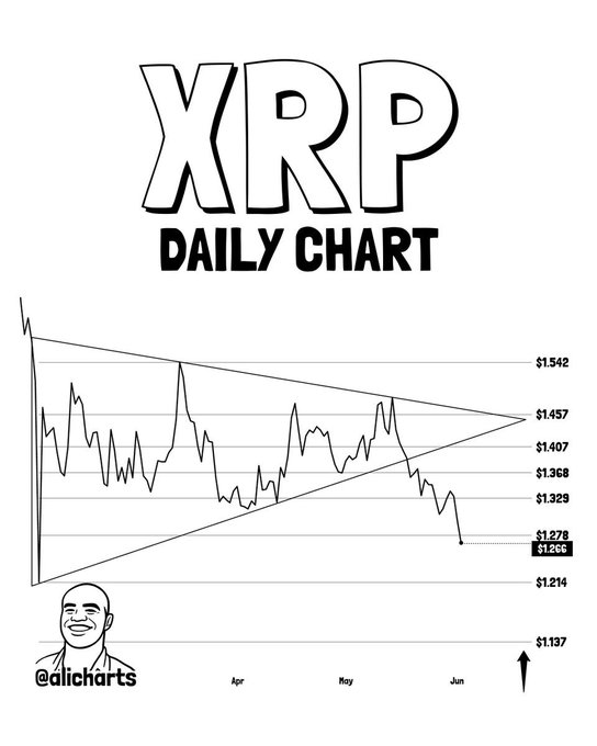 The image features a chart that shows the current price of XRP, represented by a green line and accompanied by an infographic that says "GOT MY FIAT READY FOR $1.10". The context suggests that someone has successfully bought 10 units of XRP at this particular time for approximately $1.10 each.