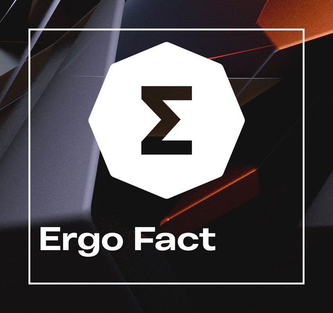 The image features a black background with an Ergo fact written in white text at the bottom right corner. The text reads "Ergo Fact" followed by "Ergo", which indicates that this is a piece of information or statement about the Ergo project, likely related to its purpose and benefits.