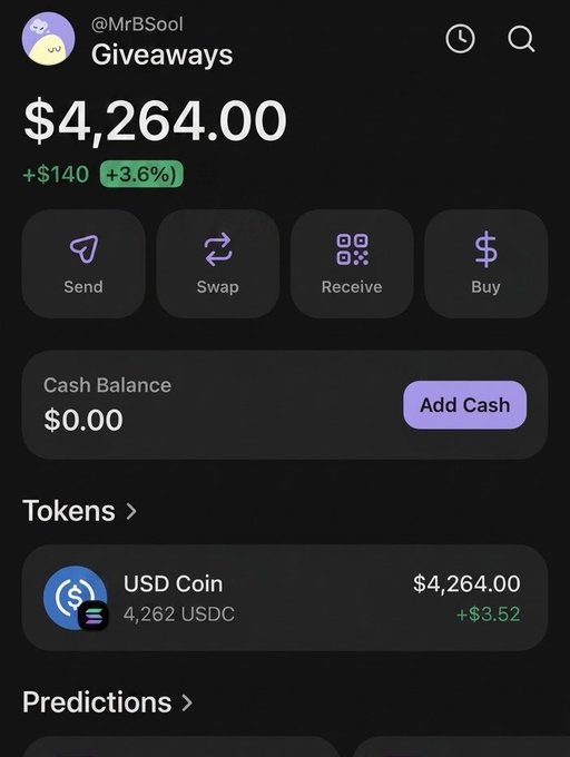 ursd coin trading app interface displays a balance of $4,664.00 and a cash balance of $0.46.