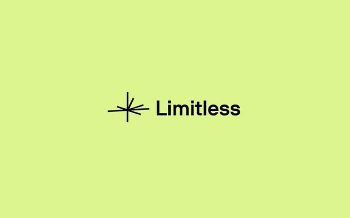 A minimalist design on a light green background featuring the text "Limitless" next to a stylized asterisk-like symbol.