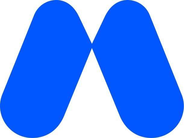 A blue stylized 'M' or bowtie-shaped logo on a white background, resembling the MetroTrend or similar brand mark.