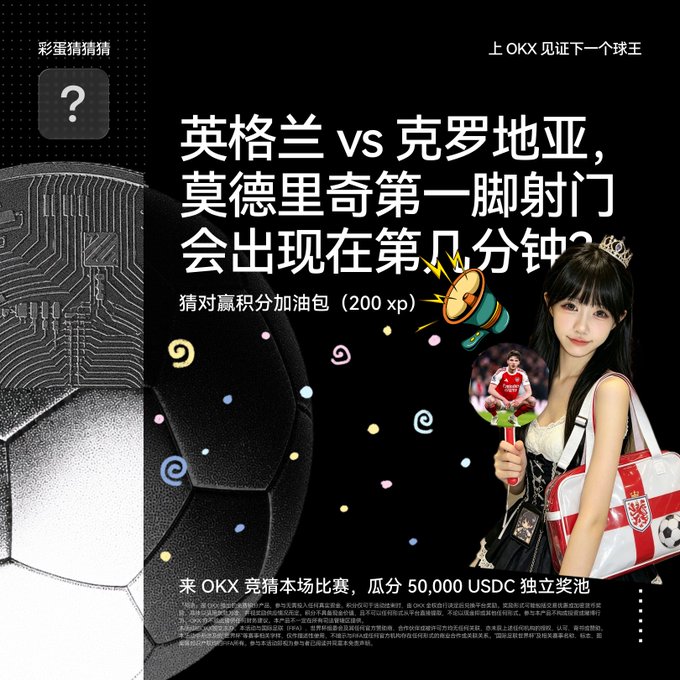 The image features a woman holding a soccer ball with a caption that reads "彩蛋猜猜 Misa给家人们送积分啦 认真阅读以下题目 今晚英格兰 vs 克罗地亚 魔笛莫德里奇第一脚射门 会出现在第几分钟". The woman is holding a soccer ball, and the image also includes a picture of a girl with a tiara.