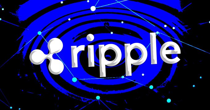 The white 'ripple' logo over a blue swirling background with connected dots and lines.