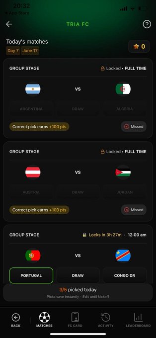 The image displays a smartphone screen with various details about the World Cup, including group stage scores, matches, and a score table for one of the teams. The user can view the current match scorecards and find out when each group stage matches will take place. The post promotes an app that allows users to predict the winner of a World Cup soccer tournament based on their input. It also offers a $15,000 prize pool at the end of the tournament for those who correctly predict the winning team's name within the app.