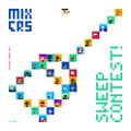 A pixel art illustration of a character sleeping on a white background, accompanied by the text 'MIX CBS' and 'SHEEP CONTEST!'.