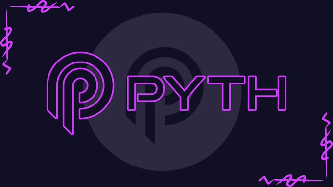 urn of purple and pink neon against a dark blue background, with the word "PYTH" in white letters.