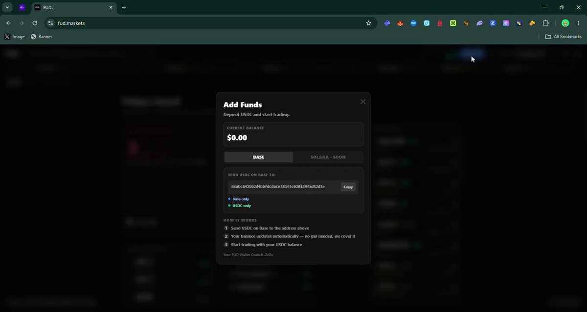 The image shows a computer screen displaying a web browser window with a tab open that has a message box showing "Add Fund" at the top of the page. The text in the image suggests that there might be an issue related to the funds or the account, possibly due to a bug or a problem with the system.